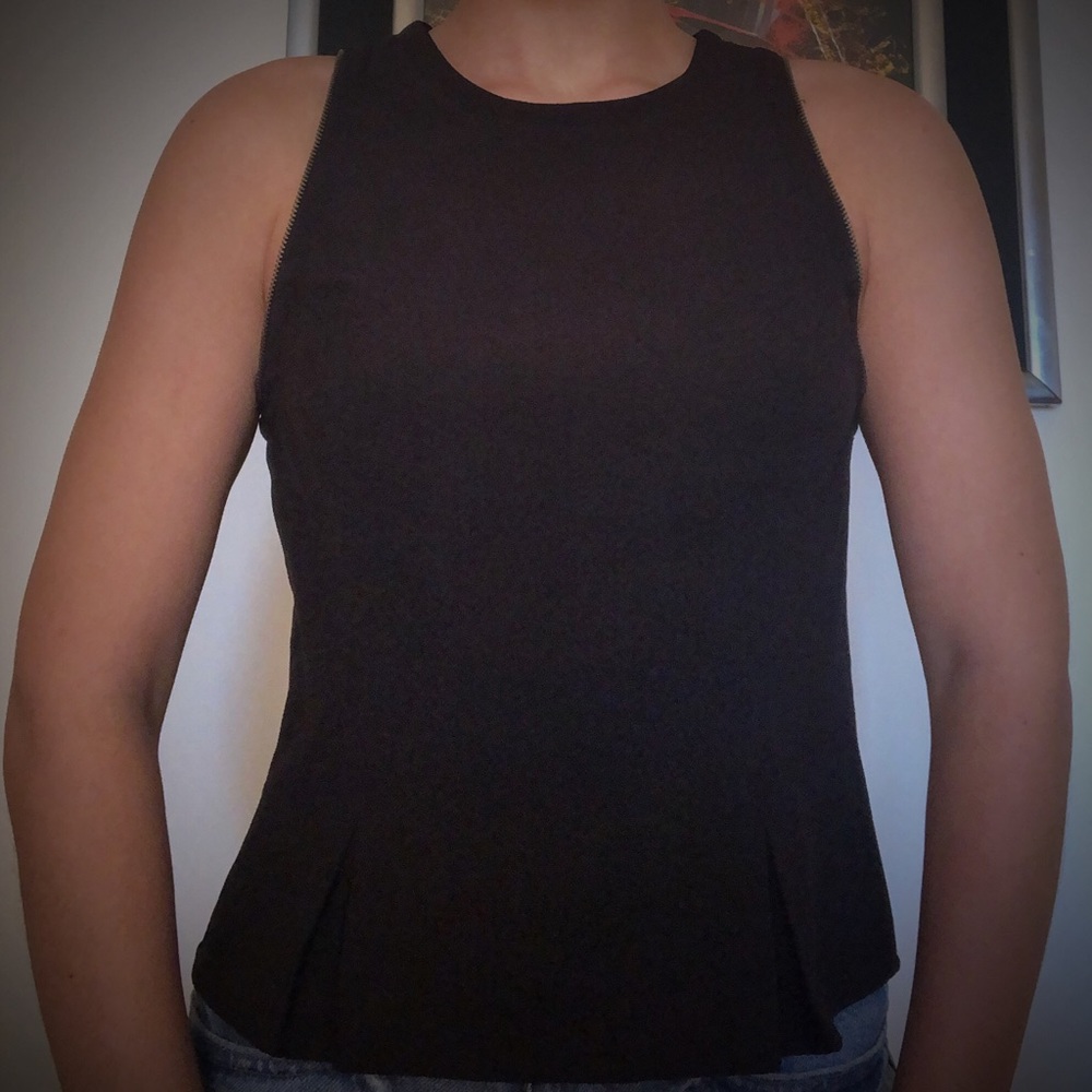 Lush Zipper Back Peplum Crop Top